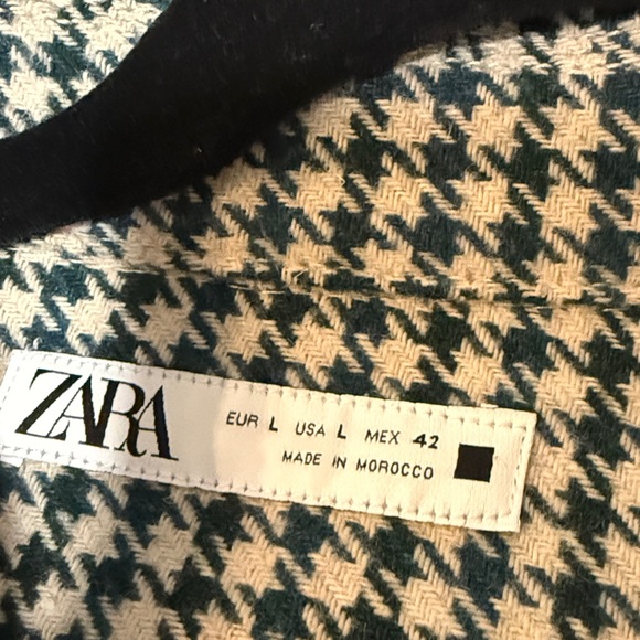 Zara womens / mens shaket over shirt Houndstooth Shirt Jacket size L - Picture 9 of 11